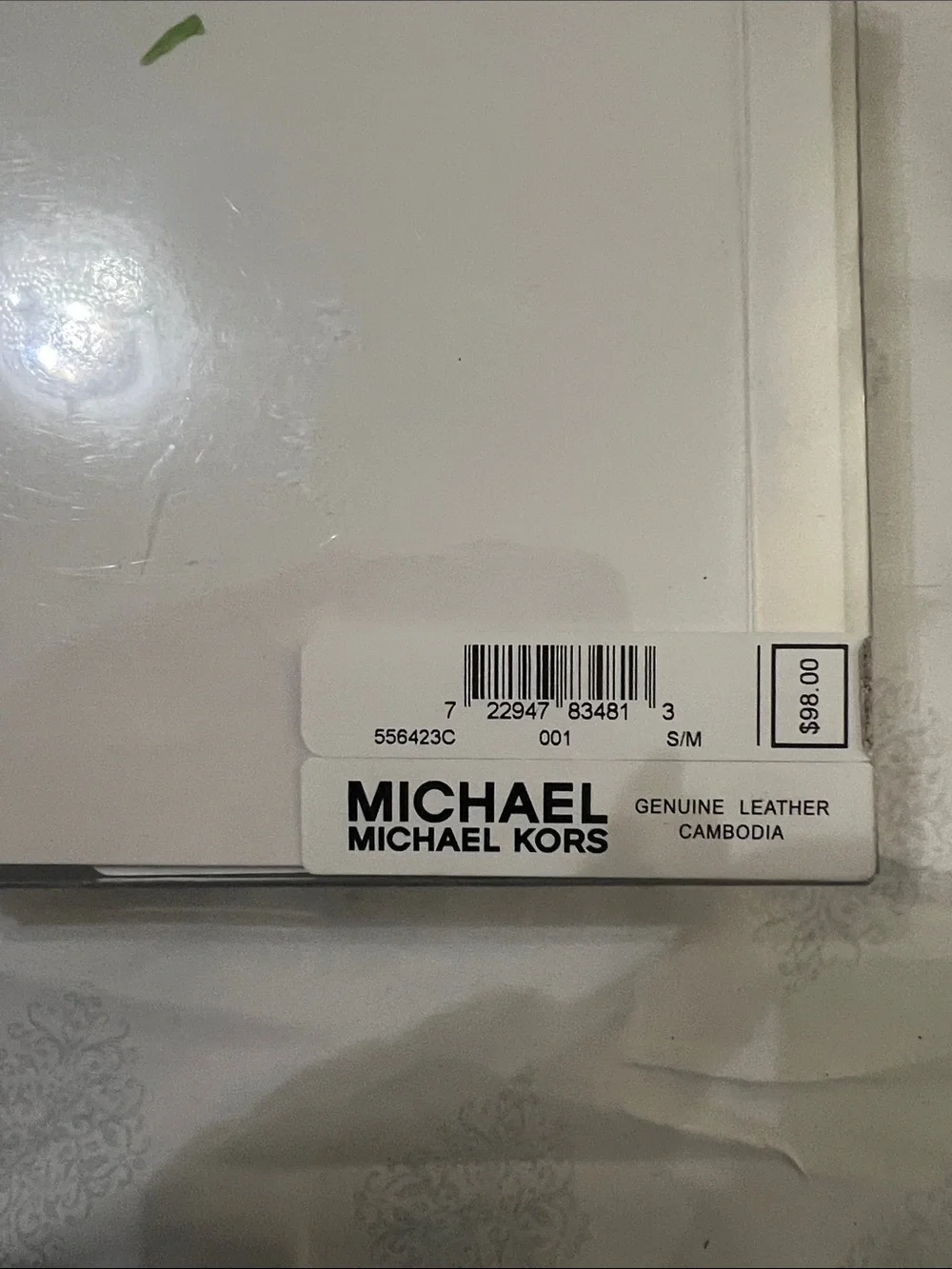Michael Kors White Belt with Gold Logo Detailing